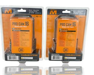 Pair of Muddy Pro Cam 16 Infrared Trail Cameras, Lithium Batteries & SD Cards