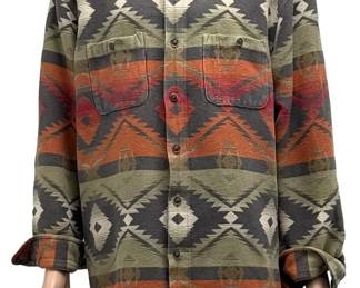 Vintage Territory Ahead Southwest Tapestry Shirt Jacket XL Aztec Woven Shacket