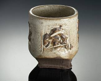 McIntyre Studio Art Pottery Stoneware Vessel Cup Signed 03 Y