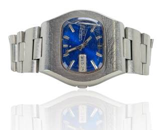 Vintage Seiko DX 6106-5419T Automatic Watch Electric Blue Dial Retro TV Case