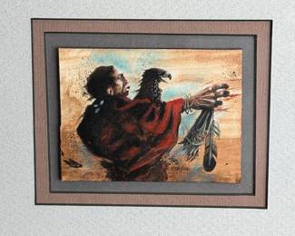 Brooks Henson Original Painting 'The Voice of Eagles' Native American Art