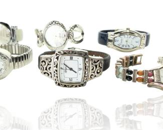 7 Pc Estate Watch Lot featuring Brighton, JFK Pocket Watch, Geneva & More