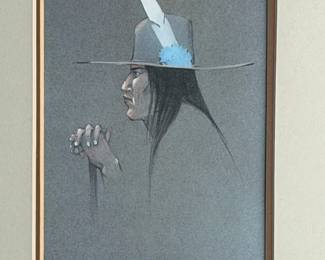Jerome Tiger Seminole-1903 Framed Print Ltd Ed 653/1500 Native American Art