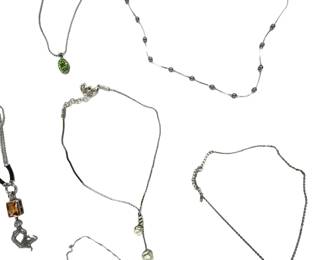 Elegant Costume Jewelry Necklace Lot - 7 Pcs, Crystals, Pearls & Tassel, 106g