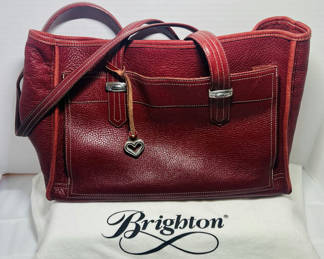 Lot 90: Brighton Red Leather Tote Bag