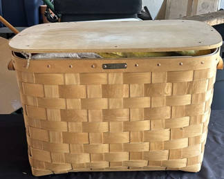 Lot 108: Mountain Trails Baskets Woven Storage Basket with Towels