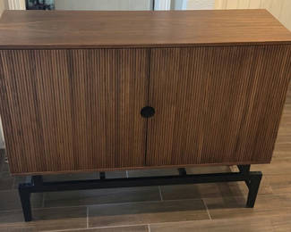Lot 352: Wood Storage Cabinet with Hinged Doors