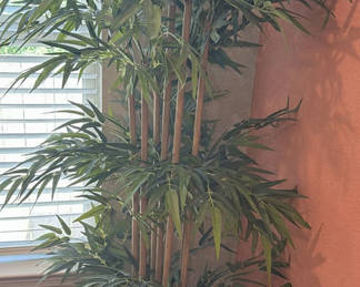 Lot 346: Artificial Bamboo Plant in Green Ceramic Pot
