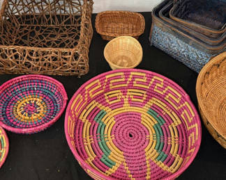 Lot 301: Assorted Woven Baskets and Trays