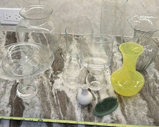 Lot 256: Assorted Glass Vases and Decorative Containers