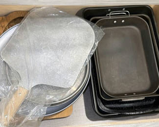 Lot 285: Bakeware Pans and Wooden Cutting Boards