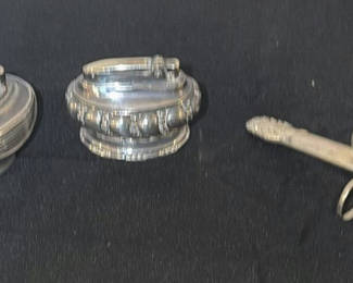 Lot 310: Two Metal Table Lighters and Ice Tongs
