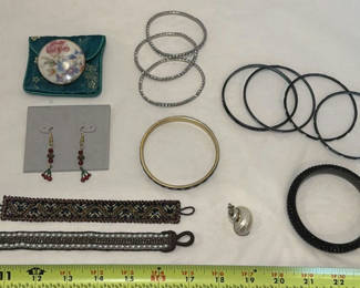 Lot 315: Assorted Bracelets, Earrings, Brooch, and Pendant