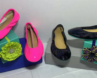 Lot 75: Tieks Ballet Flats Shoes in Pink and Black