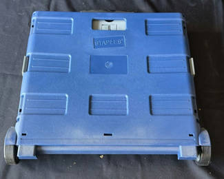 Lot 219: Staples Folding Rolling Storage Crate