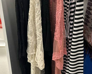 Lot 54: Assorted Lace Cardigans and Striped Cover-Up