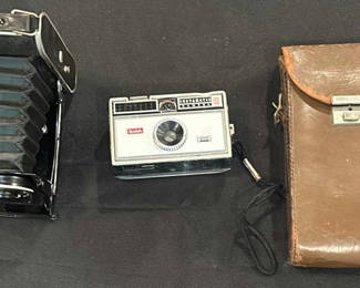 Lot 141: Vintage Agfa Ansco Folding Camera and Kodak Camera with Case