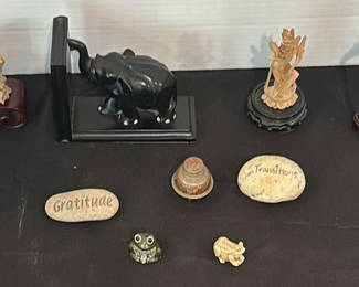 Lot 158: Assorted Decorative Figurines and Carved Ornaments