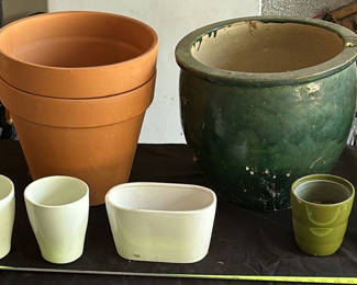 Lot 122: Assorted Ceramic and Terracotta Planters and Pots
