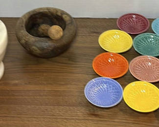 Lot 238: Ceramic Bowls and Two Mortar and Pestle Sets