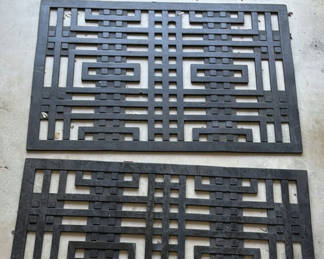 Lot 218: Set of Three Black Geometric Decorative Door Mats