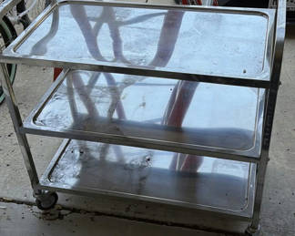 Lot 217: Three-Tier Stainless Steel Utility Cart