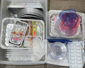 Lot 282: Assorted Aluminum Foil Pans and Plastic Food Storage Containers