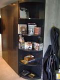 CUSTOM BUILT MURPHY BED WITH CORNER SHELF.