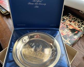 Sterling silver and gold Kansas State University plate
