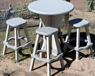 Bar-height round table + stools