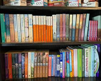 Books -- Non-fiction: gardening, mental health, religion Fiction: Karen Kingsbury, Elin Hildebrand, David Balducci, Lori Wick, Coffee table: horses