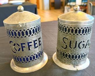 Vintage-esque coffee + sugar containers
