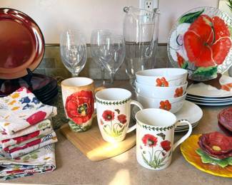 Some of the many themed dishes: poppies, chickens, holidays