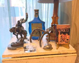 Kids antique table (chairs too!) and western-themed decor