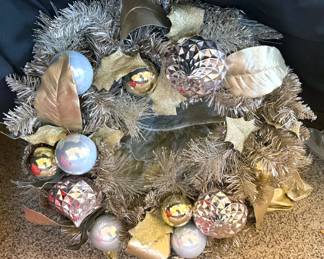 Wreaths + plastic bin holders