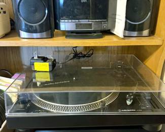 Audiotechnica record player, Sony A/V control center