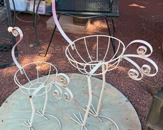 Flamingo plant holders/yard art