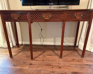 Three Drawer Console with brass pulls