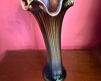 Carnival glass vase