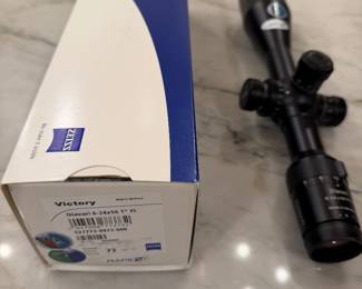 All of these items by Zeiss are new, never been used and only out of the box to take pictures.&nbsp; They are all mint condition.&nbsp;  3 New in the box scopes:&nbsp; Zeiss Conquest HD5 Rifle Scopes 3-15x50 82 Reticle 1 New in the box scope:&nbsp; Zeiss Victory Diavari Sniper Scope 6-24x56 T FL Reticle 73 1 New in the box scope:&nbsp; Zeiss Conquest 4.5-14x44 Rifle Scope Reticle 20 1&nbsp; Zeiss Diascope in the box with cases and camera attachment:&nbsp; 85 T FL Spotting Scope 2&nbsp; Minolta AF APO TELE 300 Lens with filters and hard case:&nbsp; These lens were used on one photographic Africa Trip.&nbsp; Like new, close to mint condition.