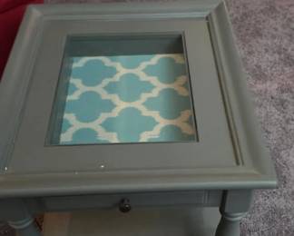 Side table with glass insert