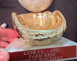 Lutz Little League Farm Reds Baseball Glove Trophy