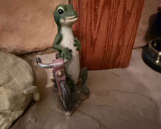 Geico Gecko Figurine on Motorcycle