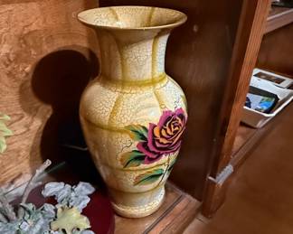Vintage Crackle Glaze Rose Vase