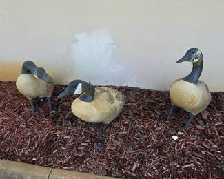 Set of Three Decorative Canada Goose Garden Decoys