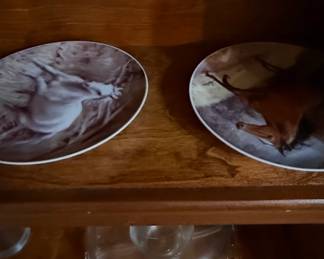 Pair of Horse Portrait Decorative Plates