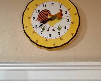 French Country Rooster Wall Clock