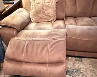 Contemporary Microfiber Reclining Loveseat