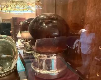 Vintage Smoked Glass Sphere on SilverPlated Stand