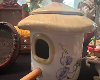 Vintage Teleflora Ceramic Birdhouse Jar second image